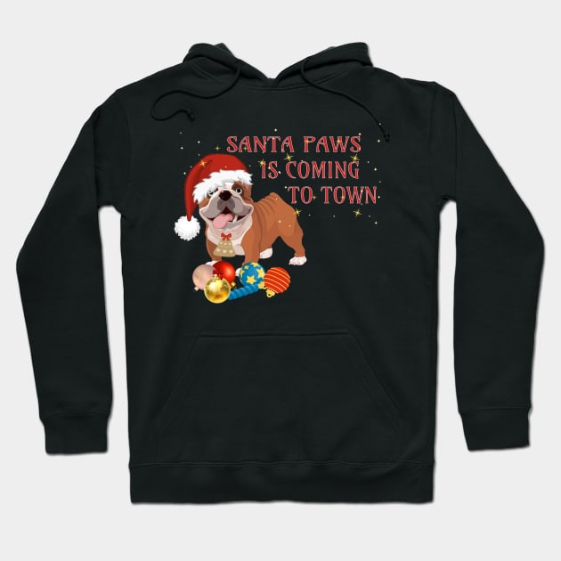 Cute bulldog Christmas Hoodie by Craftycarlcreations